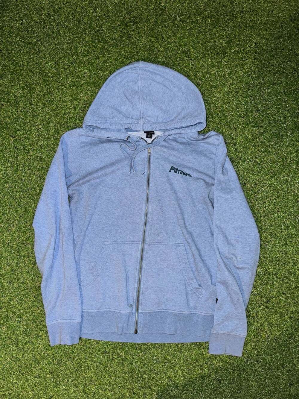 Patagonia Organic Cotton Zip Up Hoodie Size M Blue Graphic